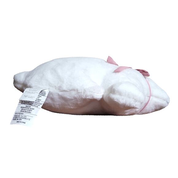 Bunny Shaped Pillow with Bow Decorative Plush Throw, White 14"x16", Easter Decor - Picture 5 of 5
